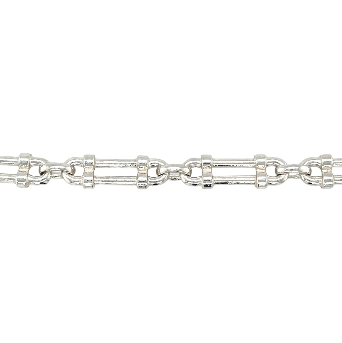 Silver Double Pillar Bracelet (7.5")
