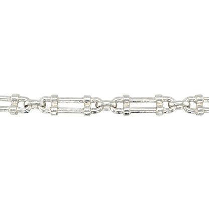 Silver Double Pillar Bracelet (7.5")
