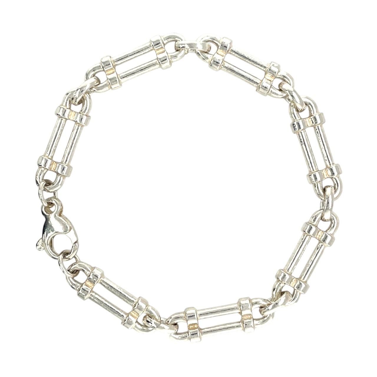 Silver Double Pillar Bracelet (7.5")