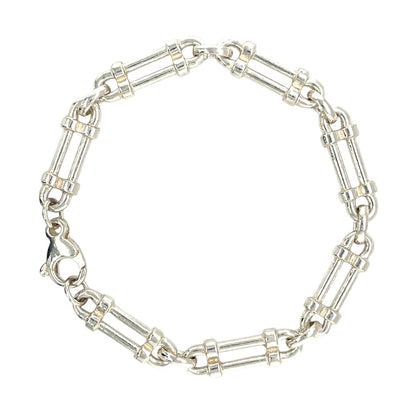 Silver Double Pillar Bracelet (7.5")