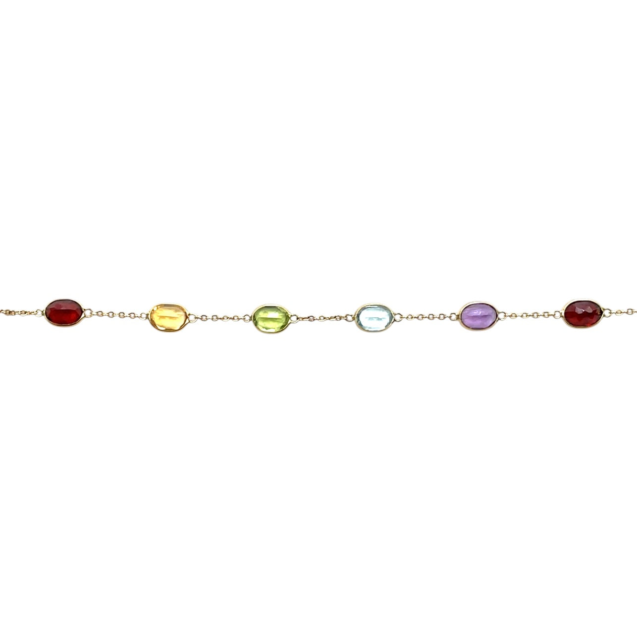 18ct Yellow Gold Multi-Gemstone Station Necklace (26)