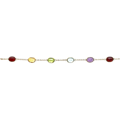18ct Yellow Gold Multi-Gemstone Station Necklace (26)