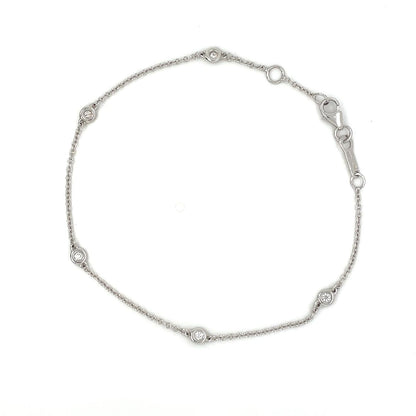 18ct White Gold Diamond Station Bracelet