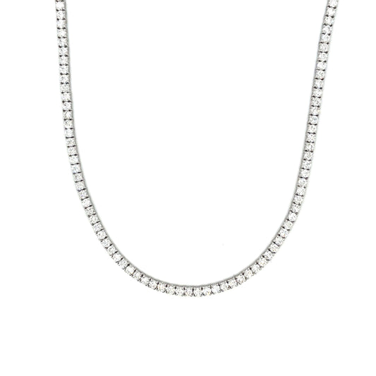 18ct White Gold Diamond Line Necklace (16")