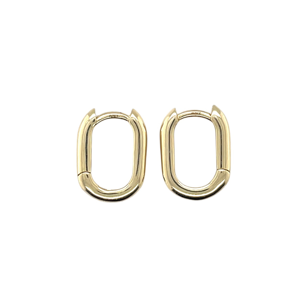 9ct Yellow Gold Rectangular Huggie Earrings