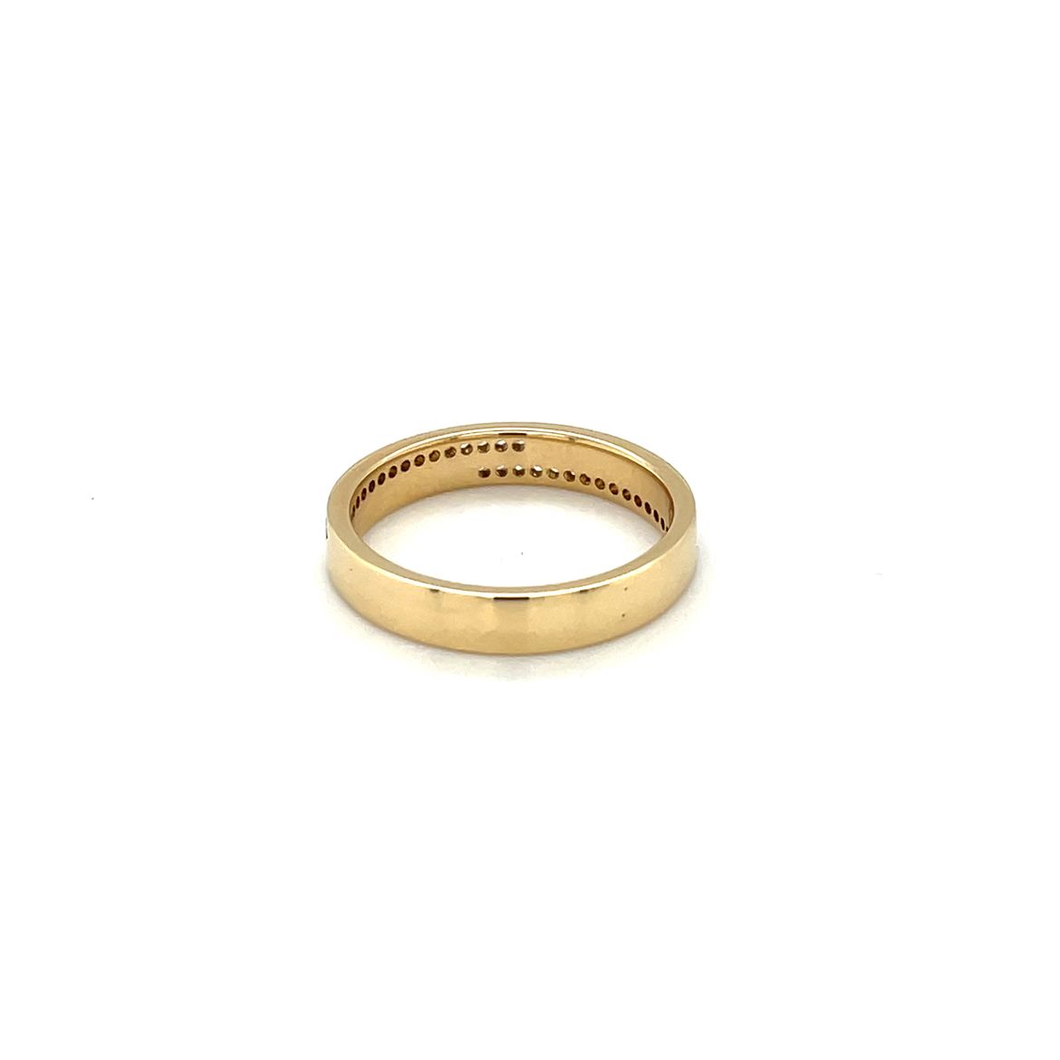 18ct Yellow Gold Half-Set Two-Row Diamond Eternity Ring