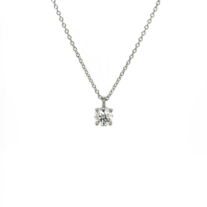 Platinum Tiffany & Co. Diamond Solitaire Pendant