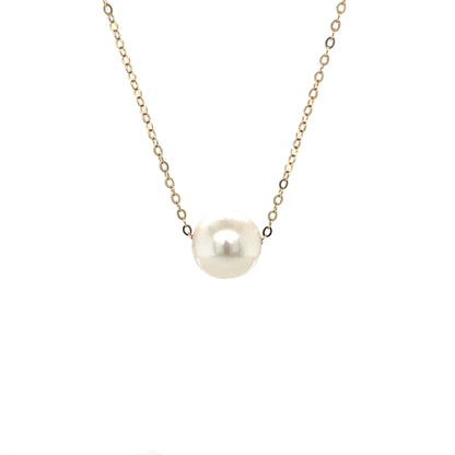 9ct Yellow Gold Akoya Pearl Slider Necklace