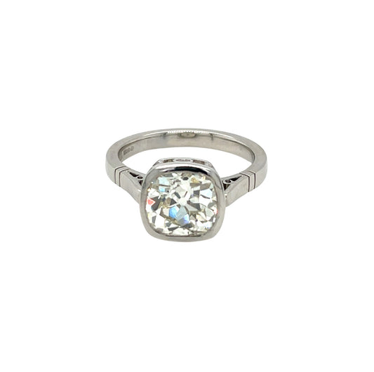 Platinum Old Cut Diamond Solitaire Ring (N)