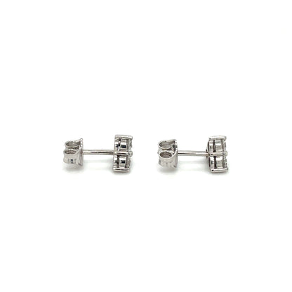 18ct White Gold Diamond Triangle Stud Earrings