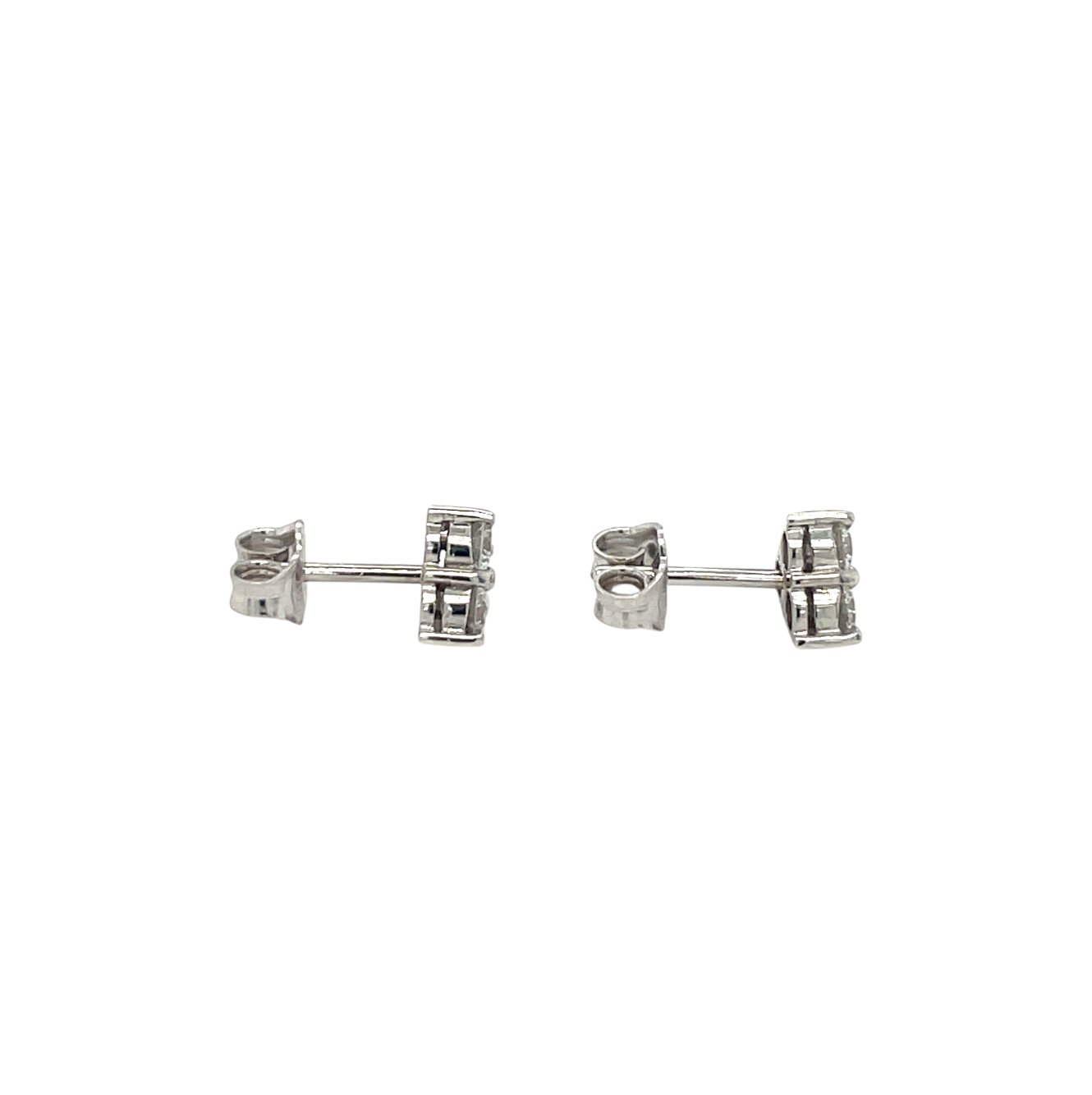 18ct White Gold Diamond Triangle Stud Earrings