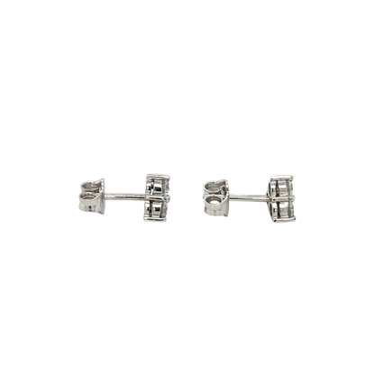 18ct White Gold Diamond Triangle Stud Earrings