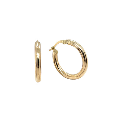 9ct Yellow Gold Twist Hoop Earrings