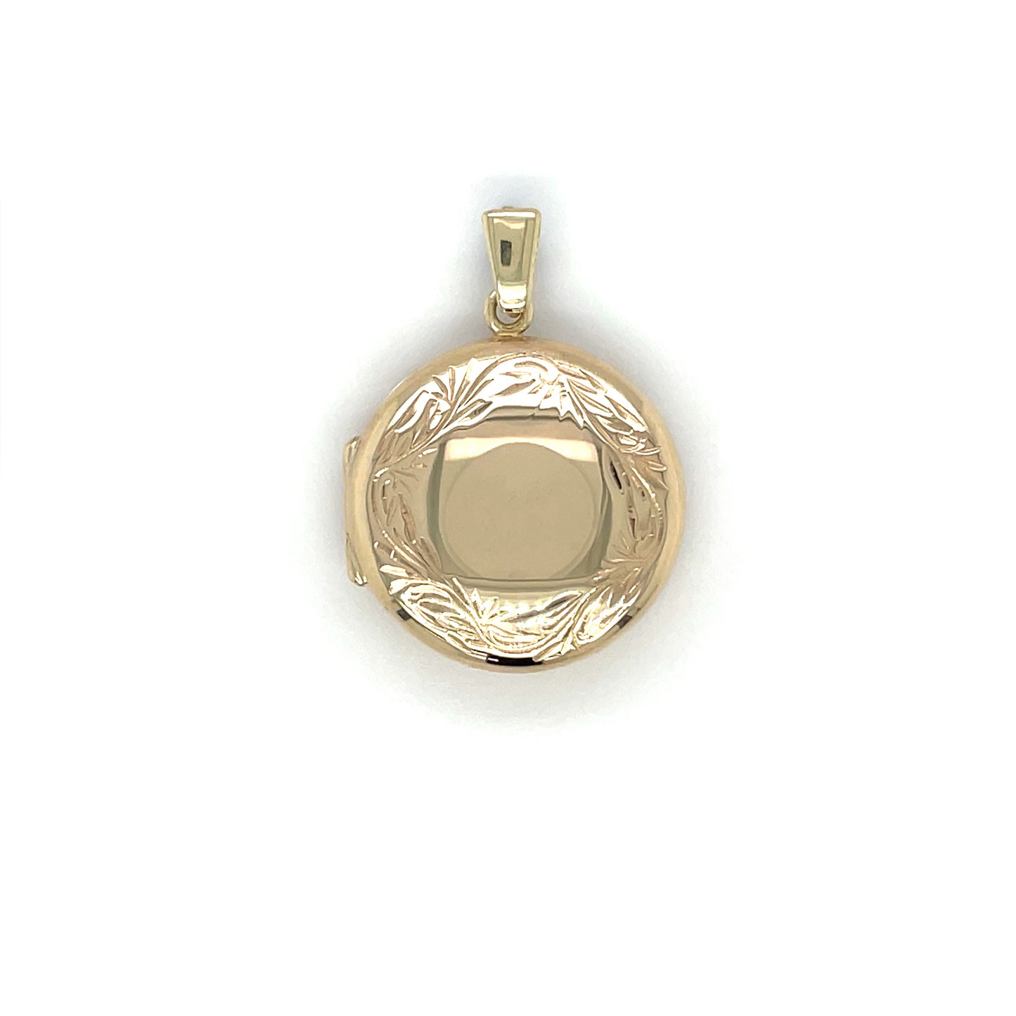 9ct Yellow Gold Round Engraved Locket (20mm)