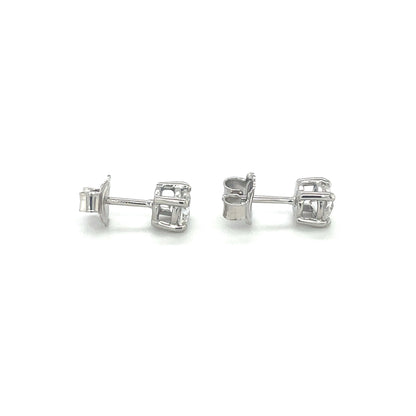18ct White Gold Round Diamond Stud Earrings