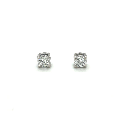 18ct White Gold Round Diamond Stud Earrings
