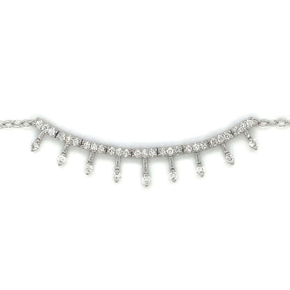 18ct White Gold Diamond Fringe Necklace