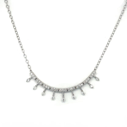 18ct White Gold Diamond Fringe Necklace