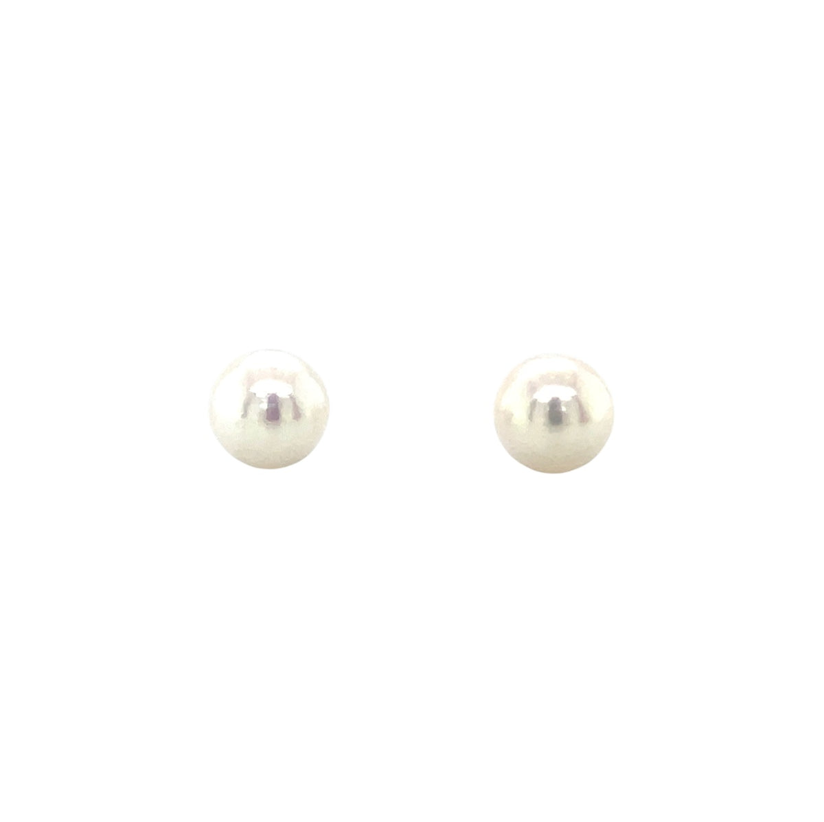 9ct White Gold Akoya Pearl Stud Earrings (7-7.5mm)
