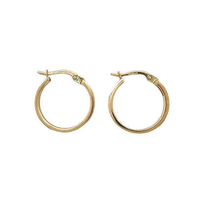 9ct Yellow Gold Two-Tone Three-Row Hoop Earrings
