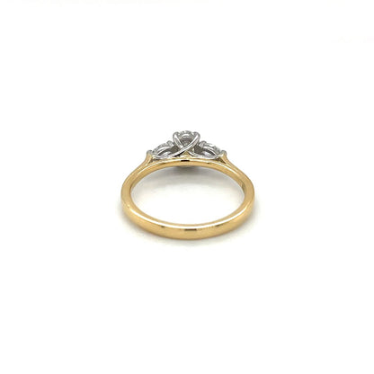 18ct Yellow Gold & Platinum Three-Stone Diamond Ring
