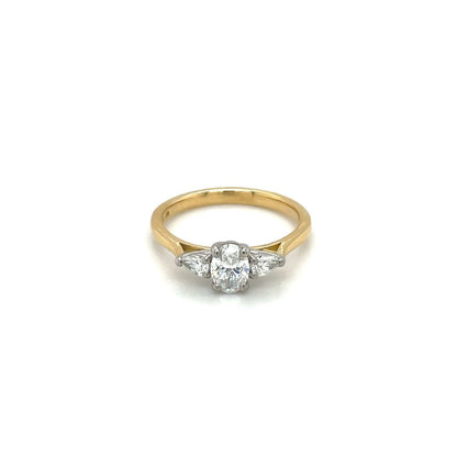 18ct Yellow Gold & Platinum Three-Stone Diamond Ring