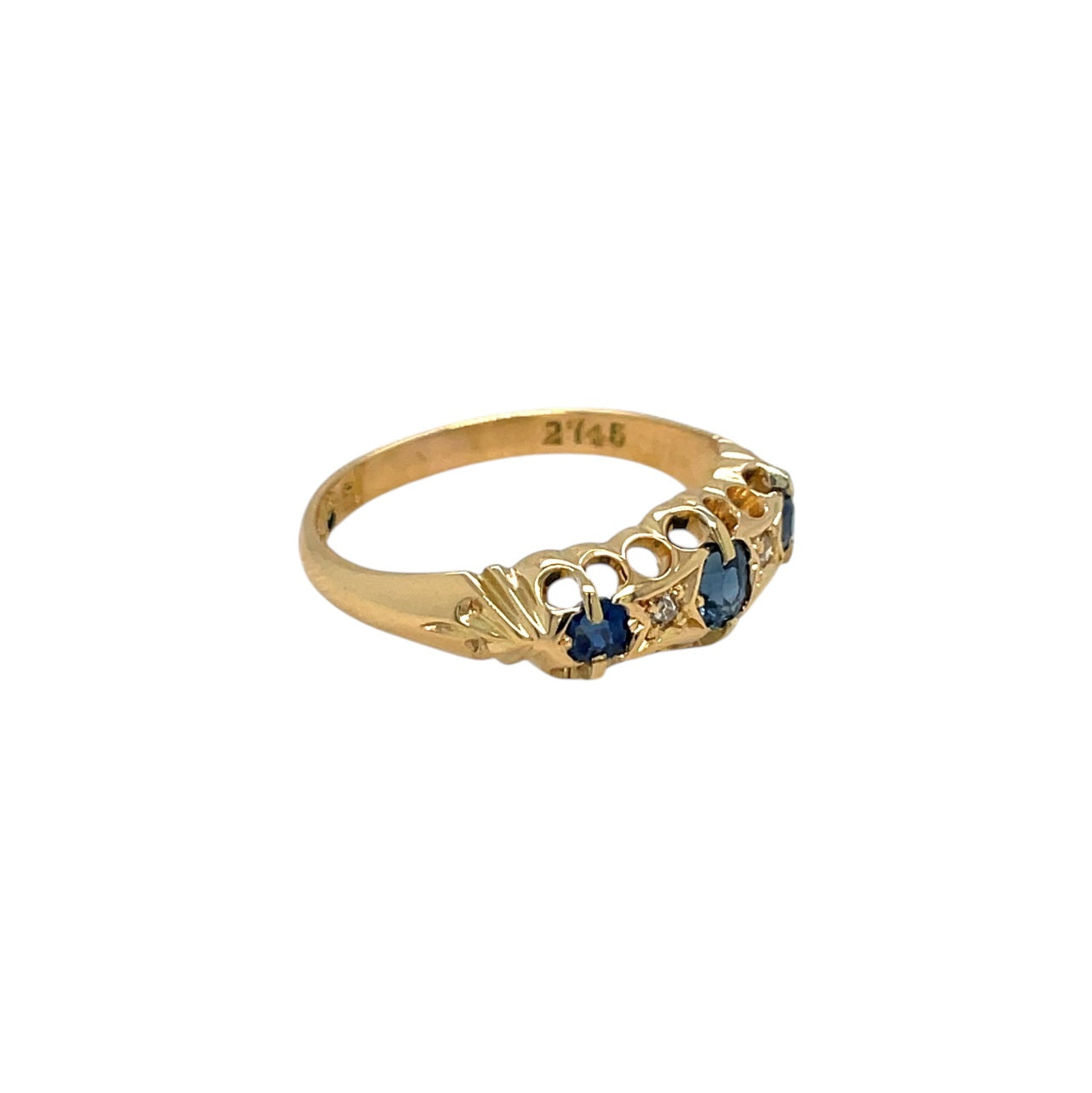 18ct Yellow Gold Sapphire & Diamond Ring (N)