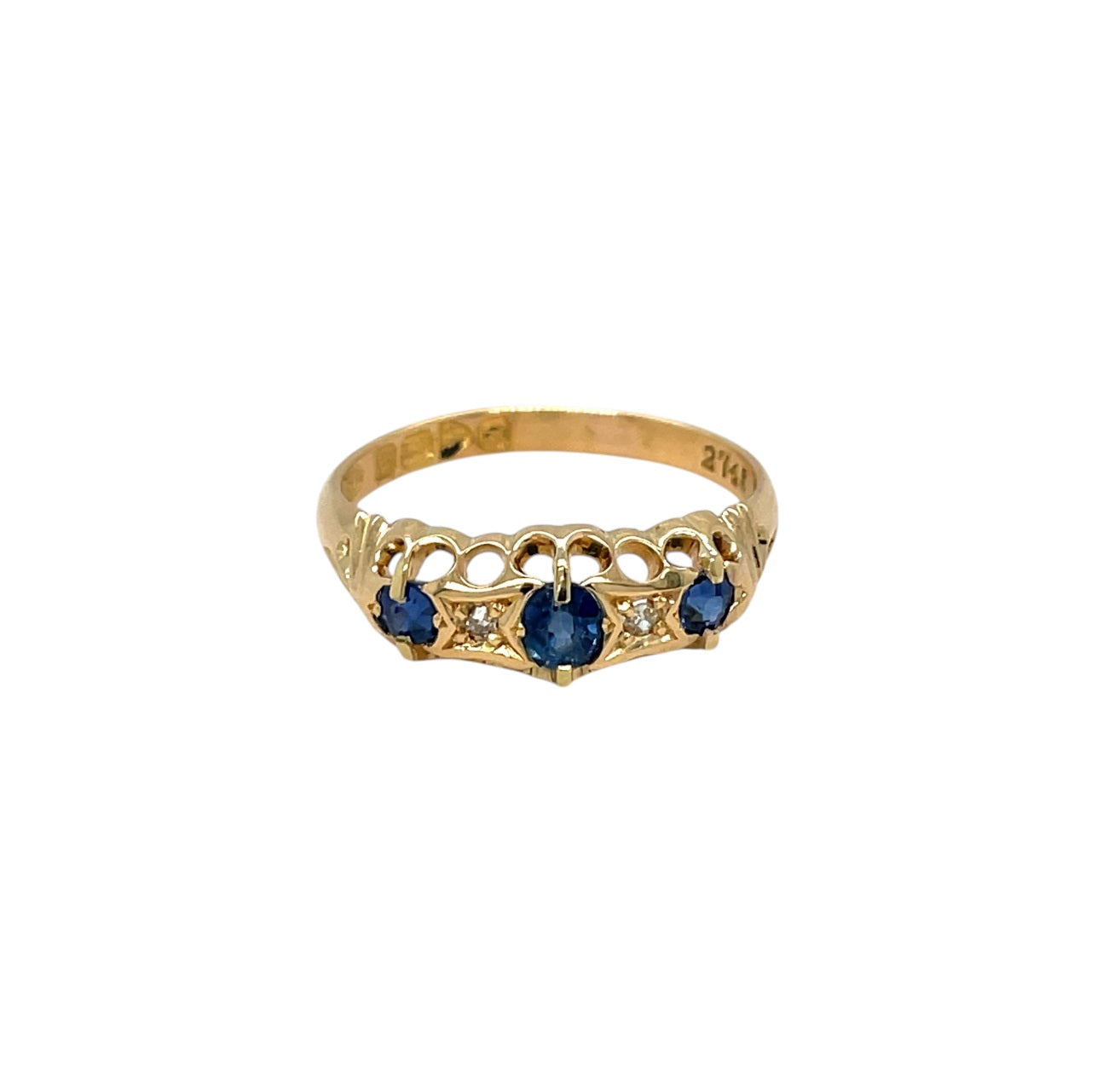 18ct Yellow Gold Sapphire & Diamond Ring (N)