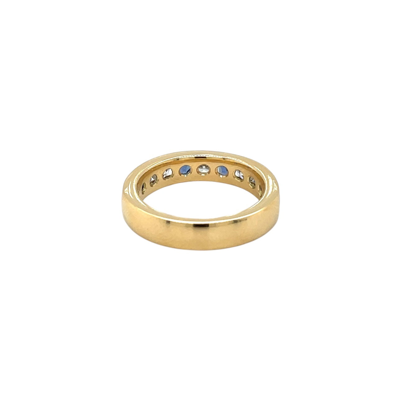 18ct Yellow Gold Sapphire & Diamond Half-Set Eternity Ring (M)