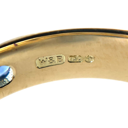 18ct Yellow Gold Sapphire & Diamond Half-Set Eternity Ring (M)