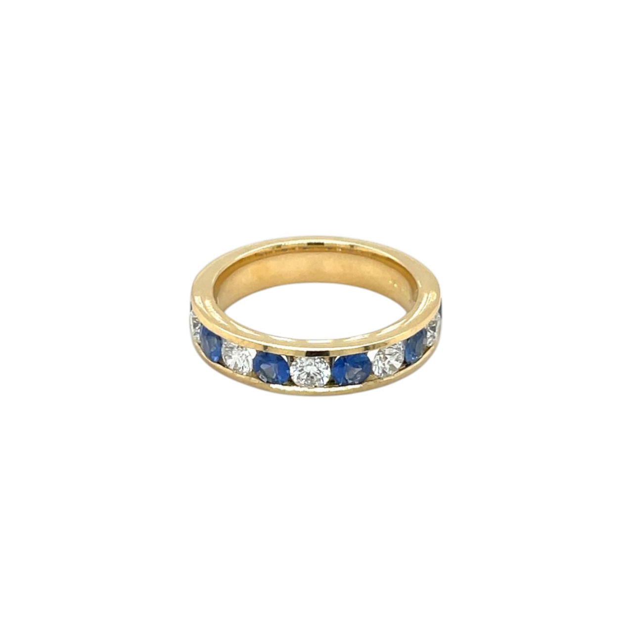18ct Yellow Gold Sapphire & Diamond Eternity Ring (M)