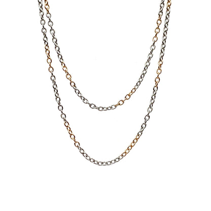 Platinum & 18ct Rose Gold Oval Link Chain (28")