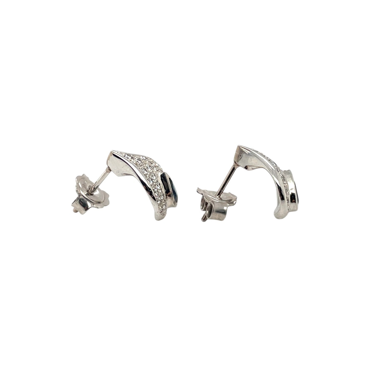 18ct White Gold Sapphire & Diamond Stud Earrings