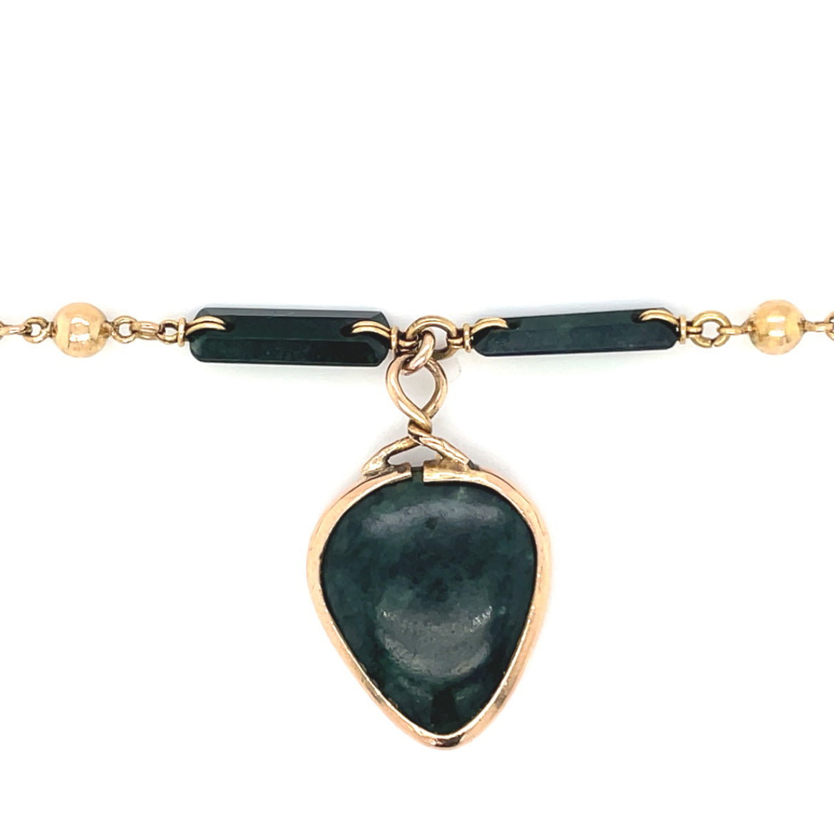 18ct Yellow Gold Unique Dark Tourmaline Necklace (22")