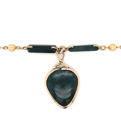 18ct Yellow Gold Unique Dark Tourmaline Necklace (22")
