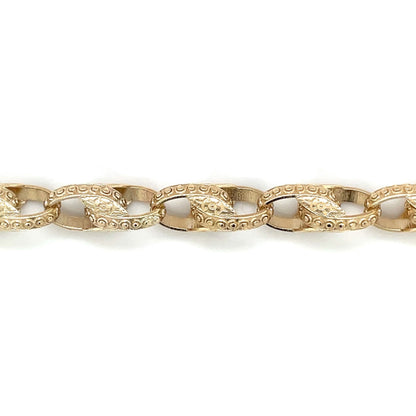 9ct Yellow Gold Engraved Heavy Chain