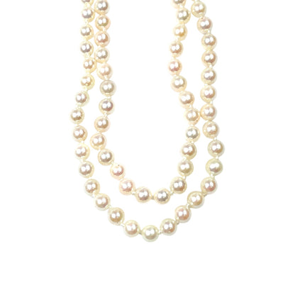 9ct Yellow Gold Double Row Akoya Pearls (18")