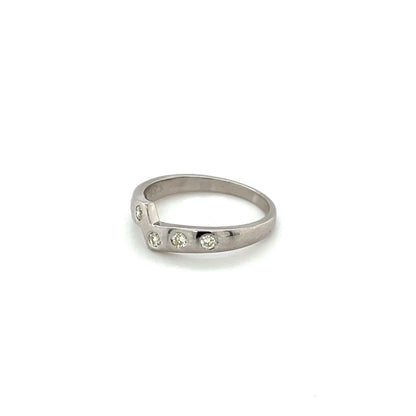 18ct White Gold Diamond Stacking Ring