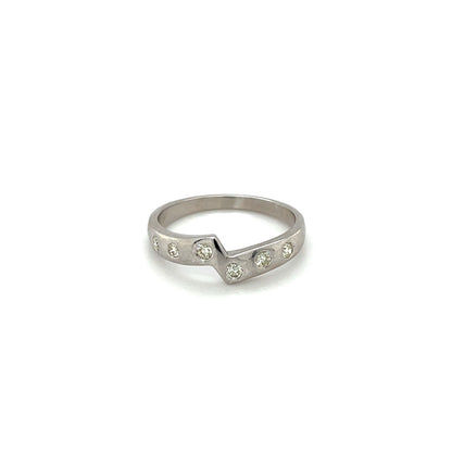 18ct White Gold Diamond Stacking Ring