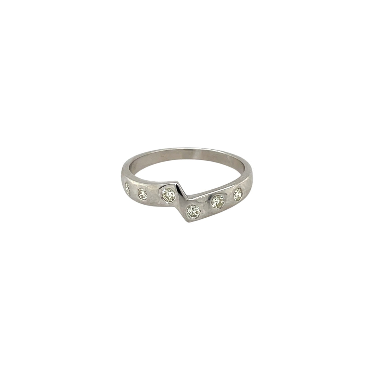 18ct White Gold Diamond Stacking Ring (M)