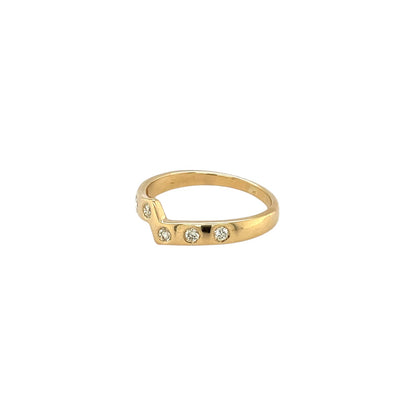 18ct Yellow Gold Diamond Stacking Ring (M)