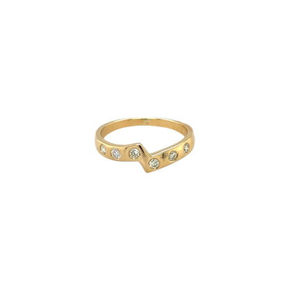 18ct Yellow Gold Diamond Stacking Ring (M)