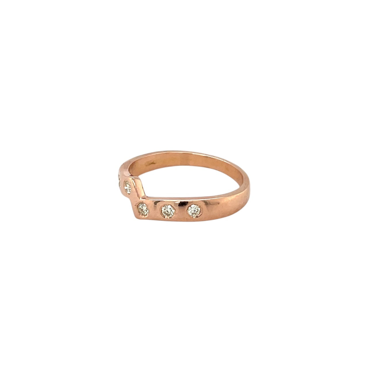 18ct Rose Gold Diamond Stacking Ring (M)