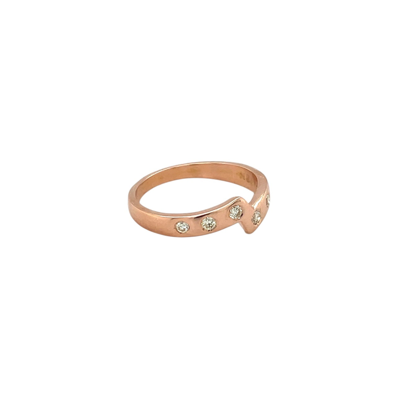 18ct Rose Gold Diamond Stacking Ring (M)