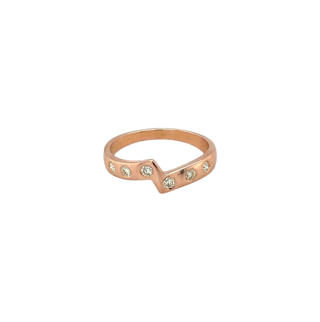18ct Rose Gold Diamond Stacking Ring (M)