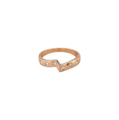 18ct Rose Gold Diamond Stacking Ring (M)