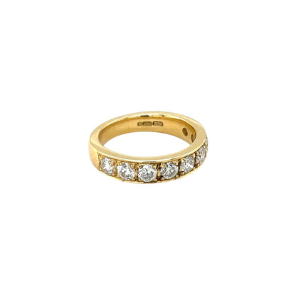 18ct Yellow Gold Diamond Half-SetEternity Ring (N)