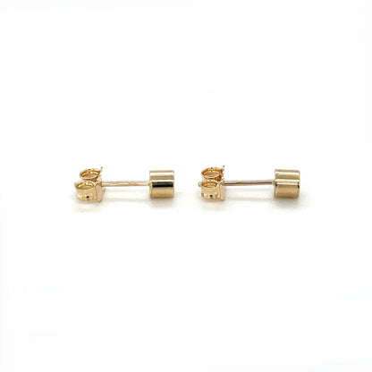 9ct Yellow Gold Cylinder Stud Earrings
