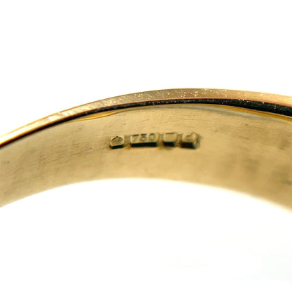 18ct Yellow Gold Diamond Three-STone Flat Top Gypsy Ring (N)