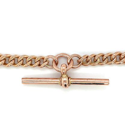 9ct Rose Gold Albert Chain & T-Bar (16")